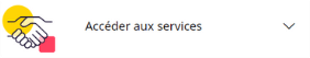 Capture d'écran de l'encart " Accéder aux services ", présent sur la page d'accueil.